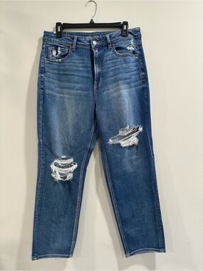 American Eagle Outfitters Distressed Dark Blue Boyfriend Jeans